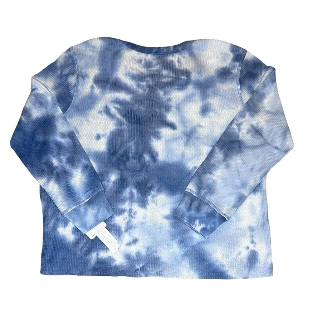 REBELLIOUS ONE Juniors/Womens 1X Blue & White Tie Dye Long Sleeve Shirt - Picture 8 of 8